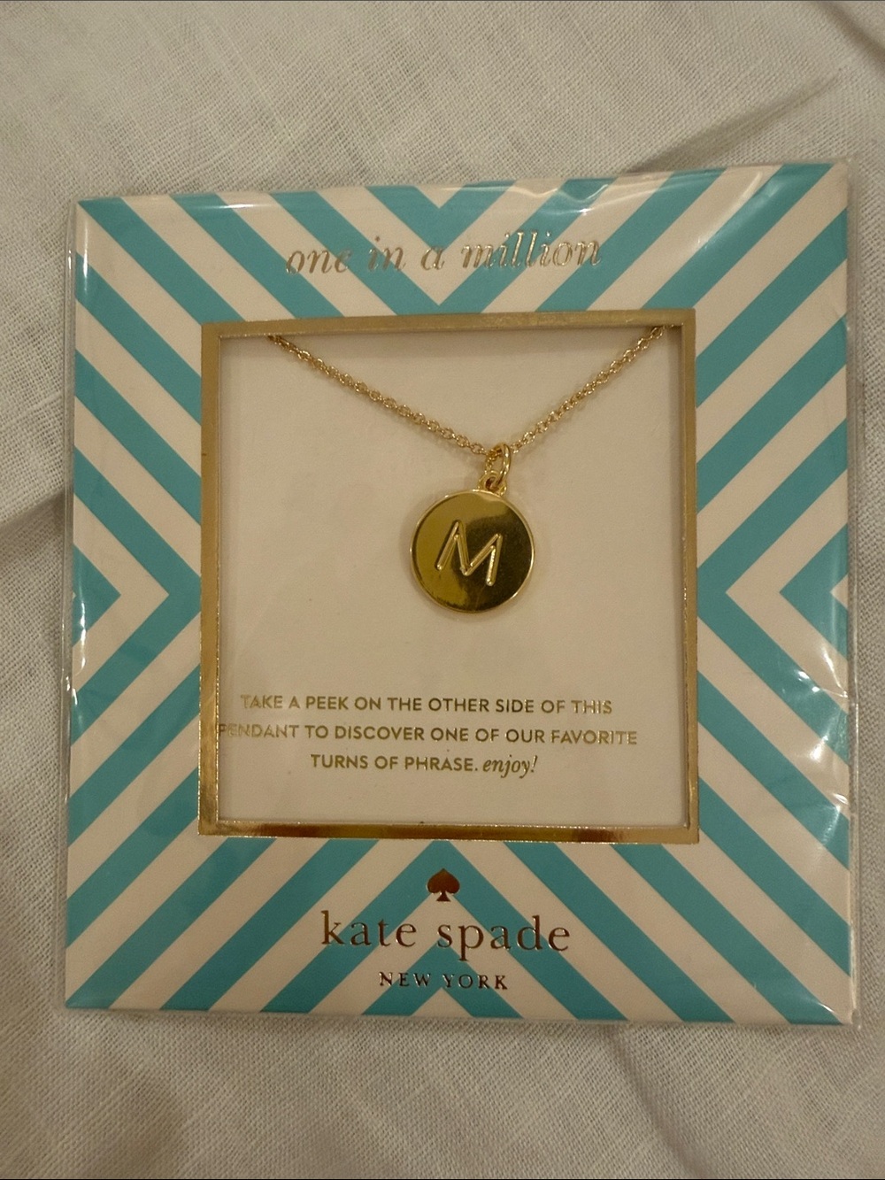 kate spade Gold 'M' Round Pendant Necklace